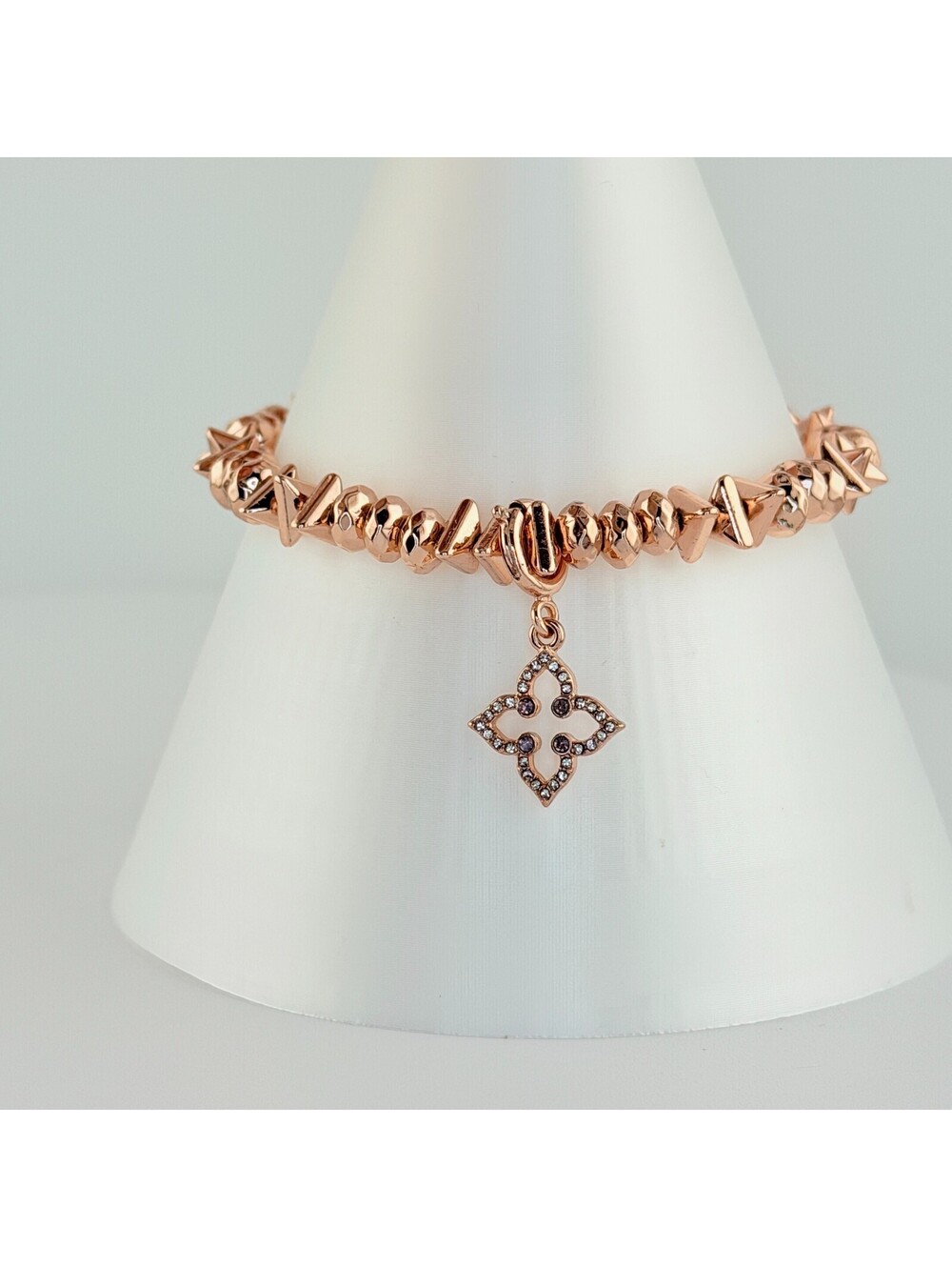 Bomb Party Bracelet - Clover Charm on Rose Gold Plating